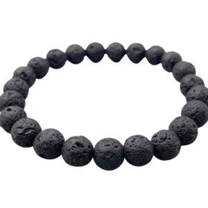 Black Lava Beaded Bracelet 6mm NWT (MJW016)